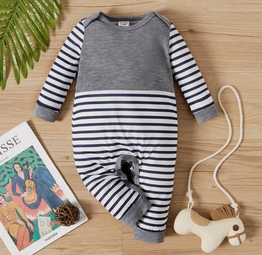 Striped Colour Block Onesie