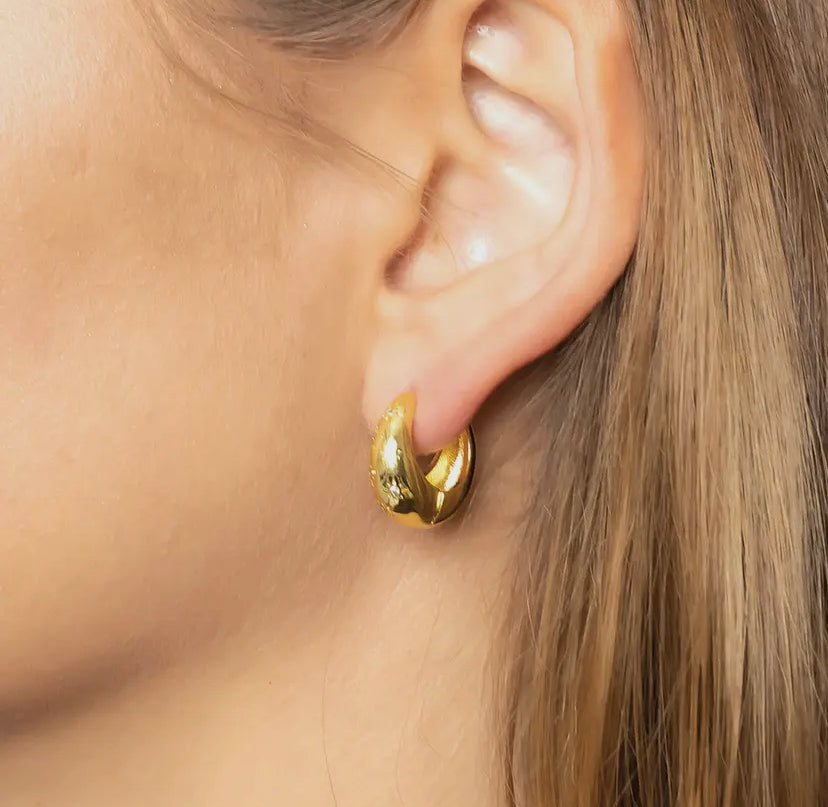 14K Gold-Dipped Bold Hoop Earring | Silver & Gold Options