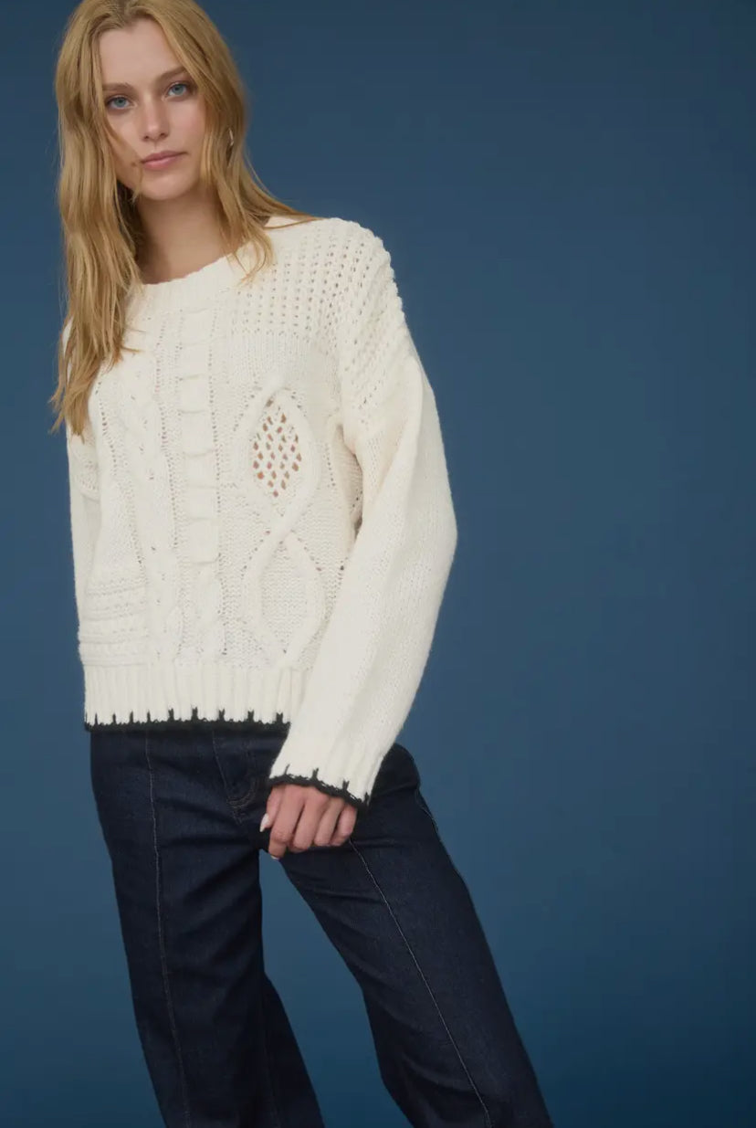 Sabella Cable Sweater | Cream