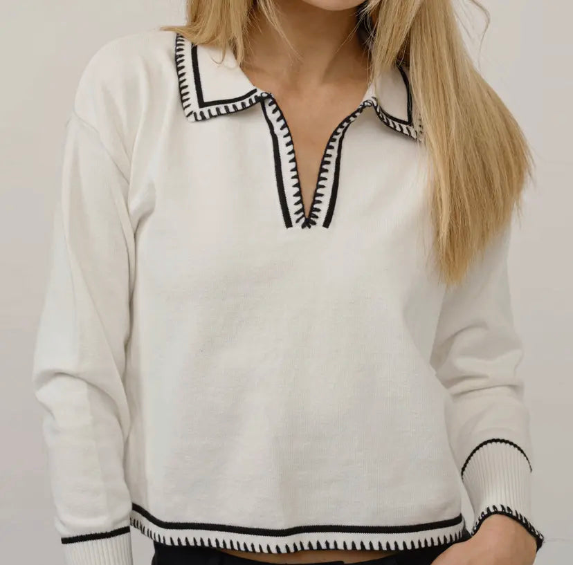 Sisto Contrast Knit Sweater