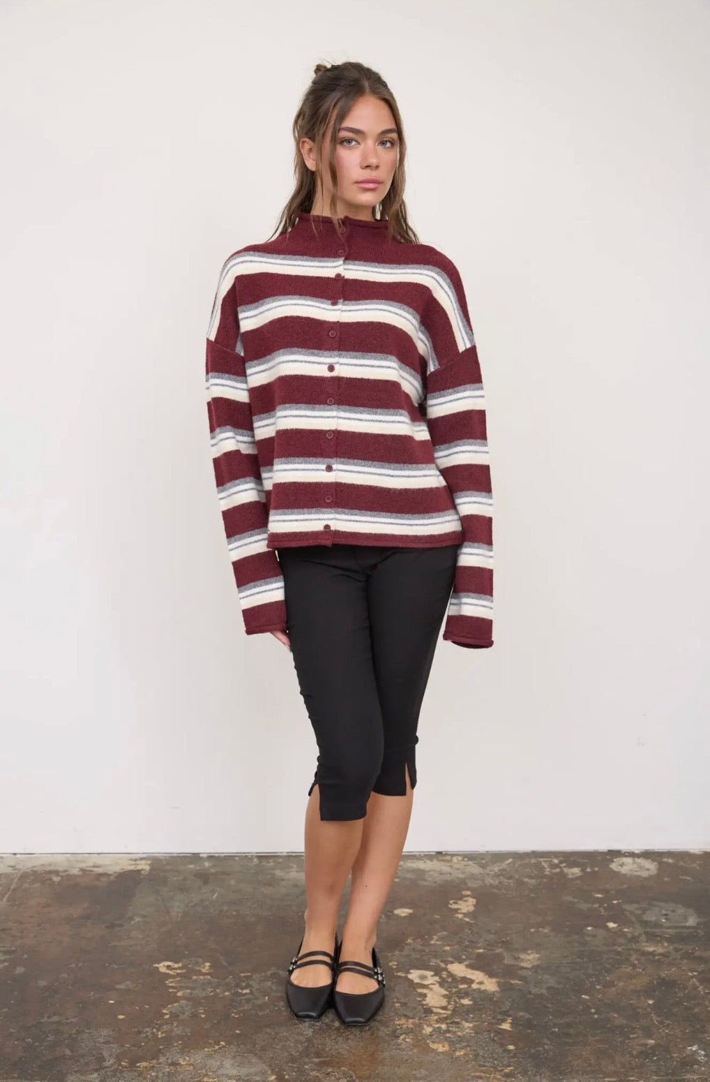 Bennet Striped Cardigan | Mulberry