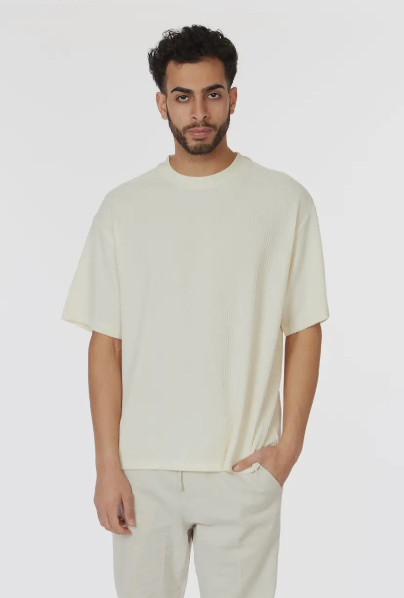 Lark Textured T-Shirt | Ivory