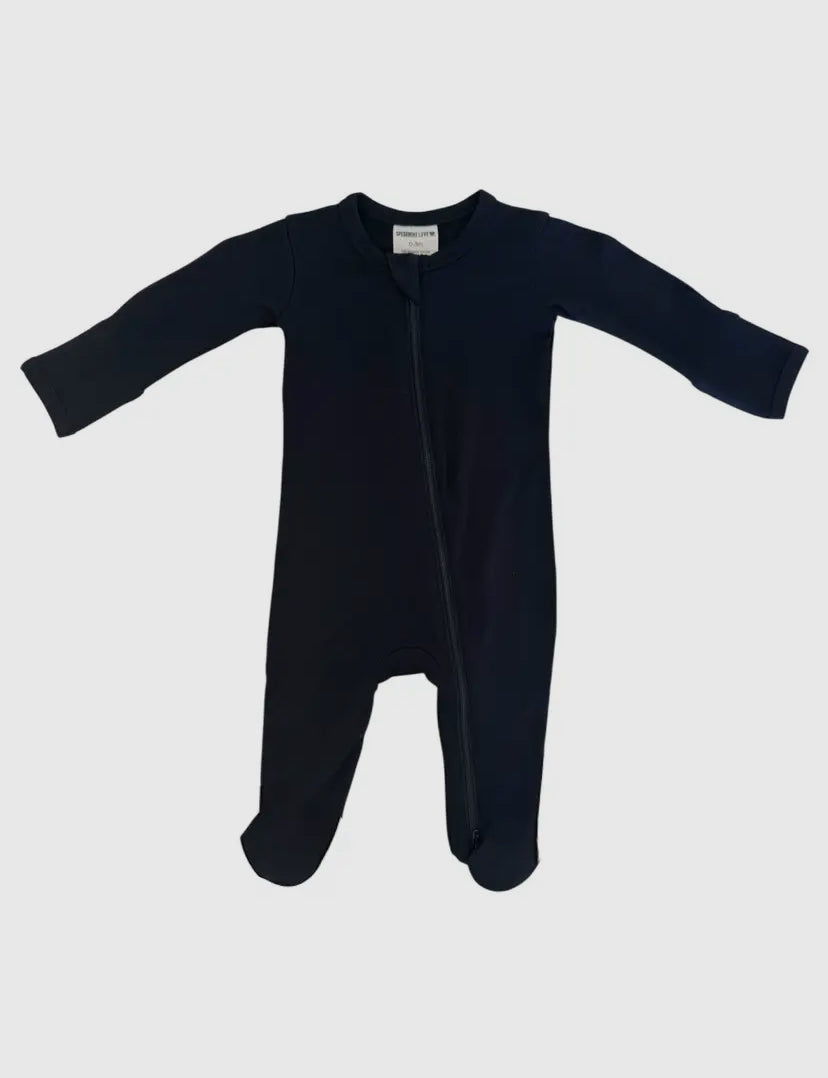 2-Way Zip Onesie | Black