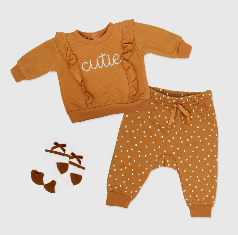 Girls 3 Piece Jogger Set | Cutie