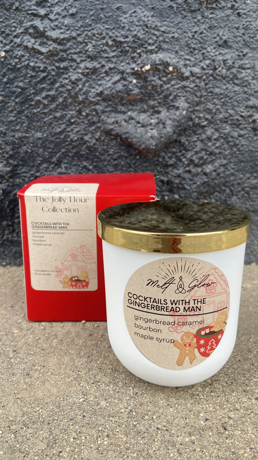 Melt & Glow | Cocktails With The Gingerbread Man | 10oz Candle