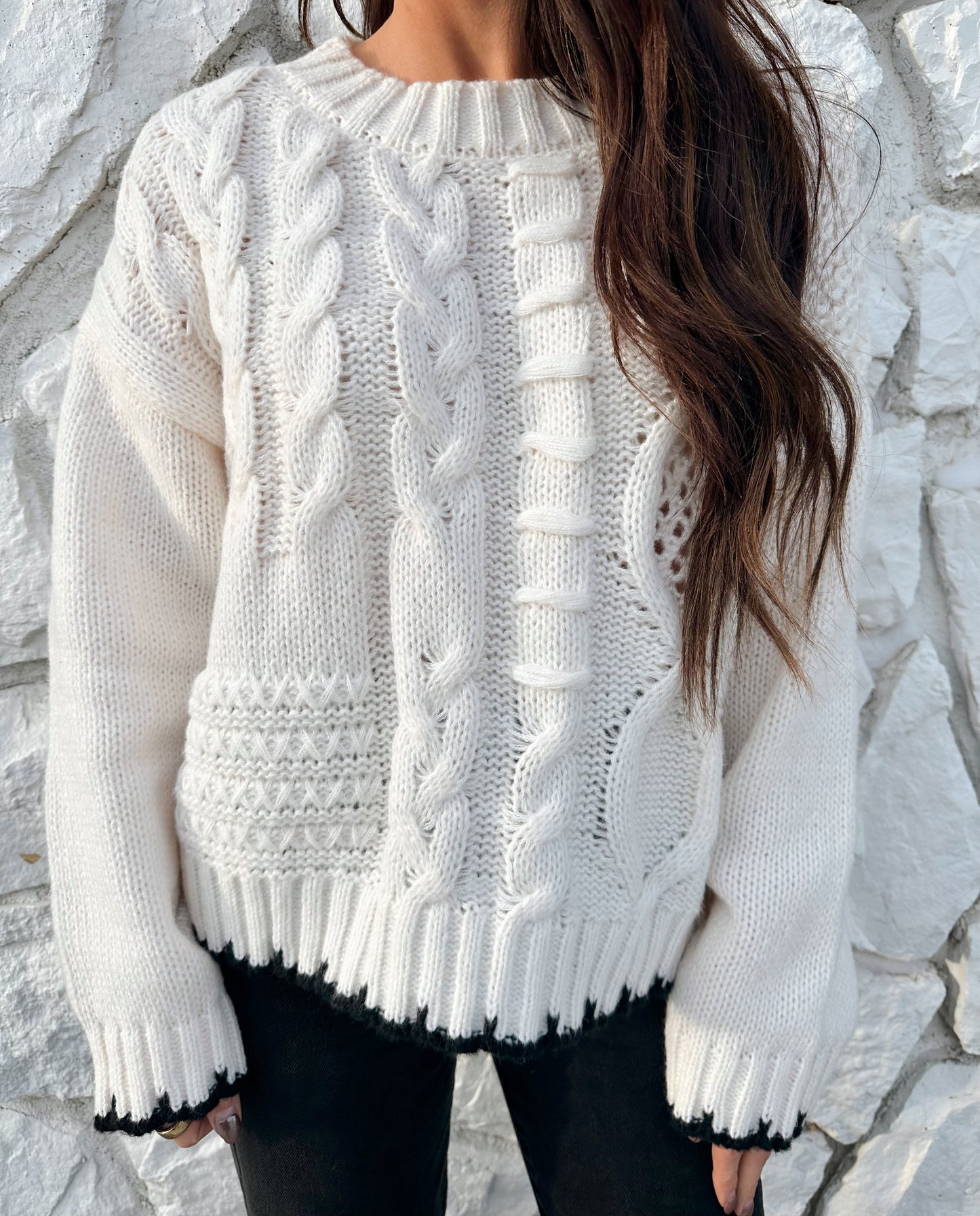 Sabella Cable Sweater | Cream