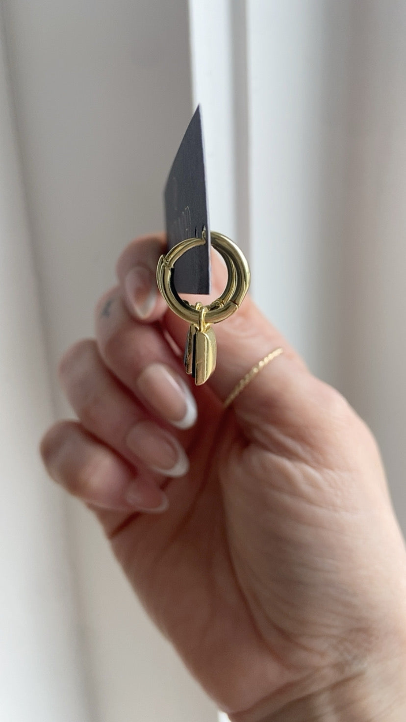 UNBOUNDED | Black Stone Charm Hoops