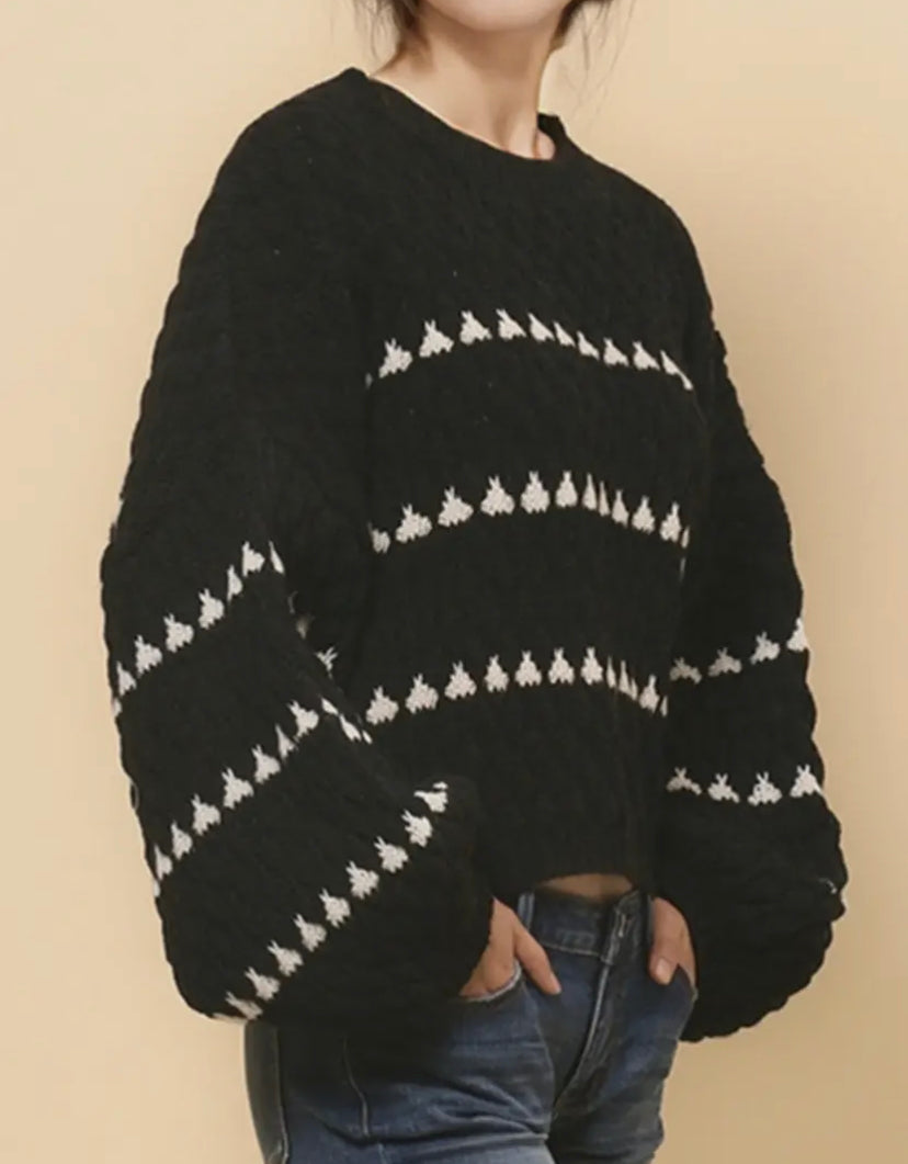 Shanae Chunky Sweater | Black