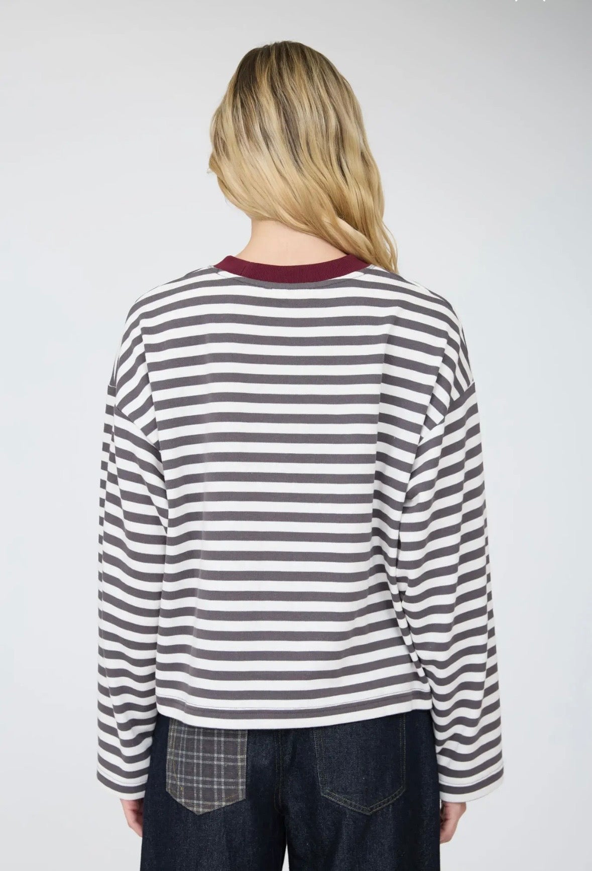 Emerson Striped Long Sleeve | Charcoal