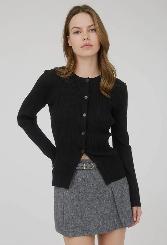 Fayette Split Hem Top | Black