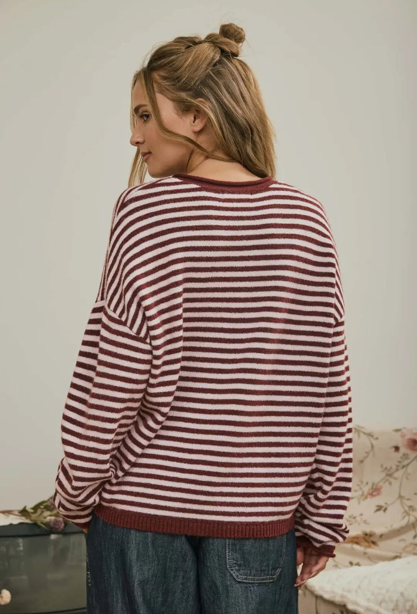 Bristol Henley Sweater | Burgundy