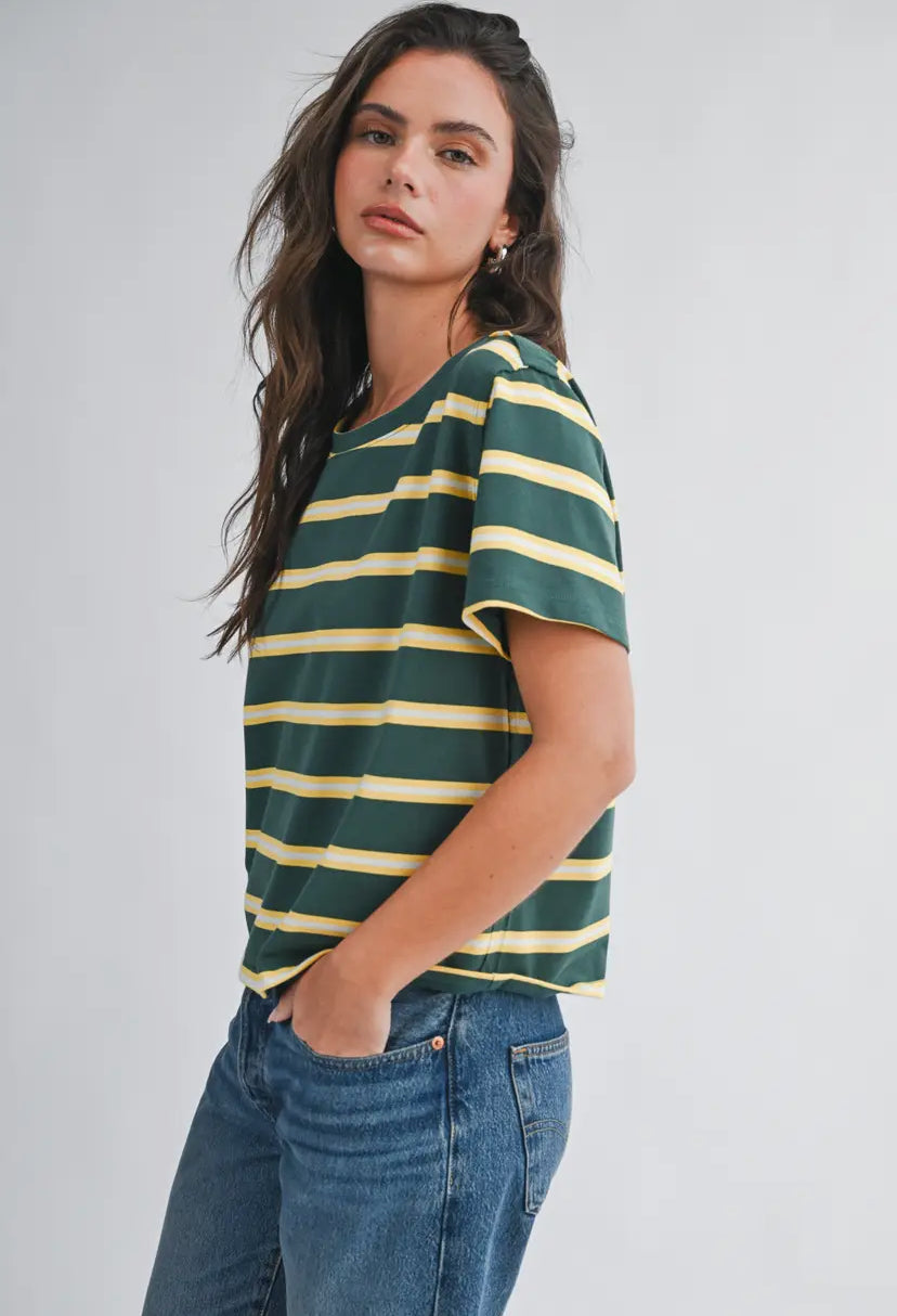 Monet Striped Tee | Green