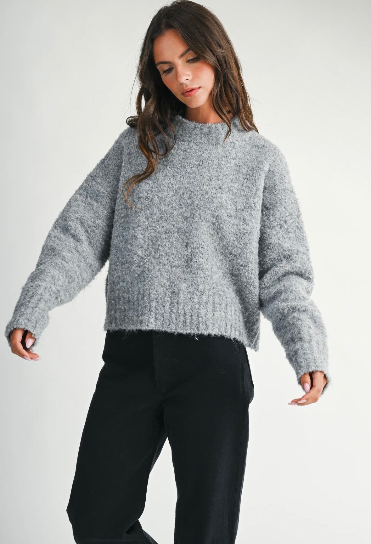 Brie Boucle Sweater | Grey
