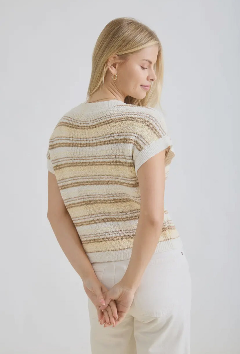 Dessa Knit Top | Butter Yellow Multi-Colour