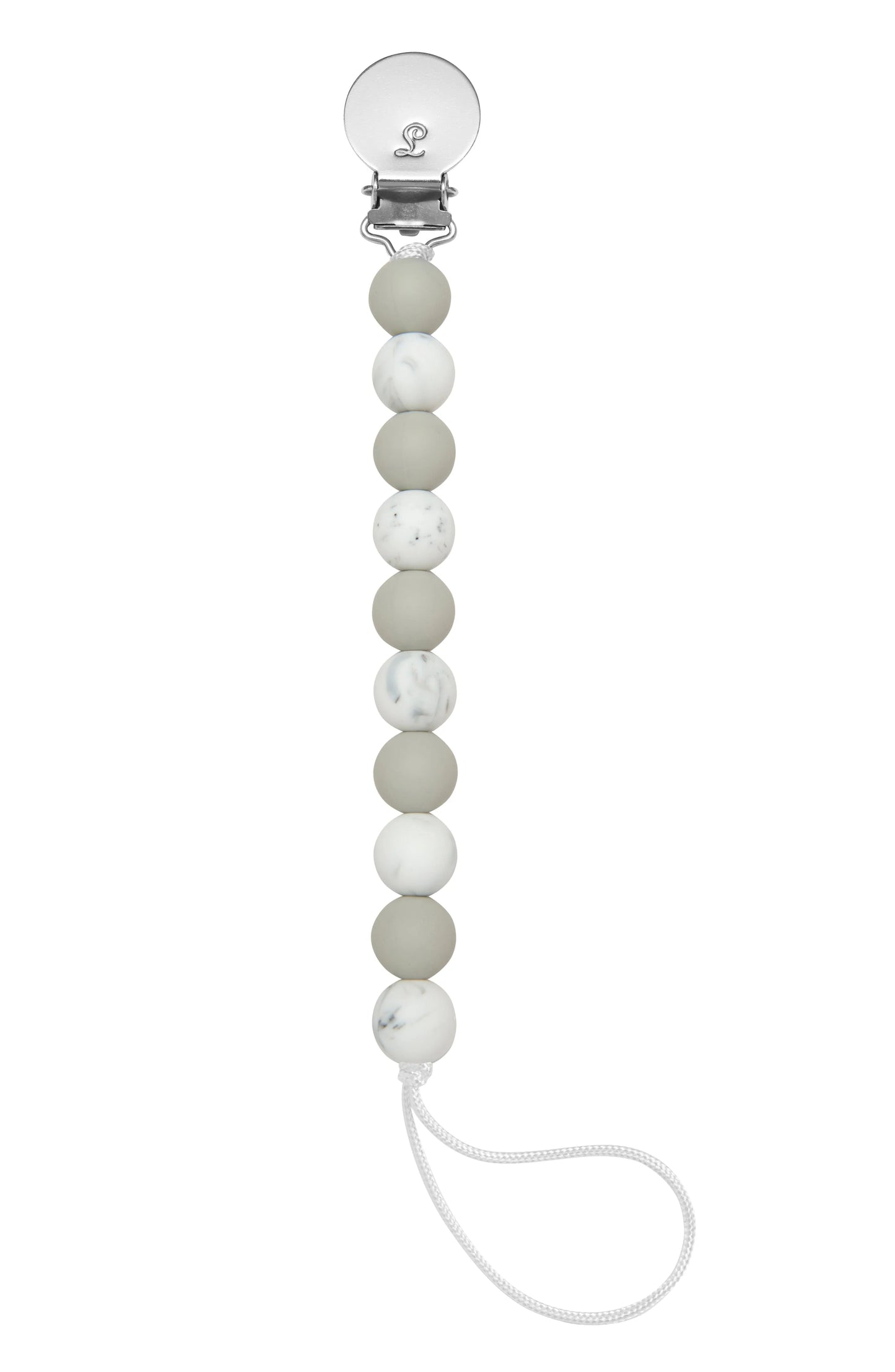 LOULOU LOLLIPOP | Lolli Silicone Pacifier Clip | Marble Grey