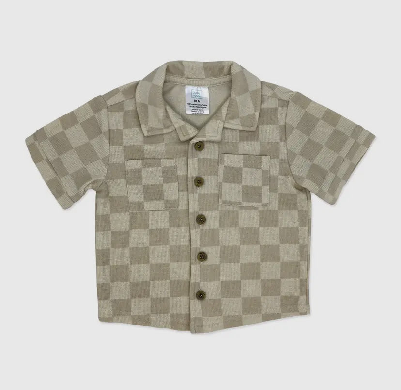 Boys 2 Piece Pant Set | Checker Green