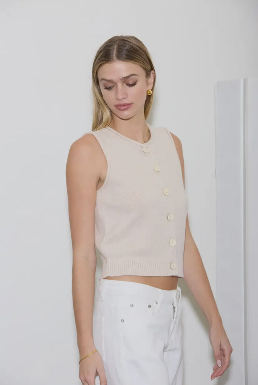 Monaco Knit Vest | Khaki