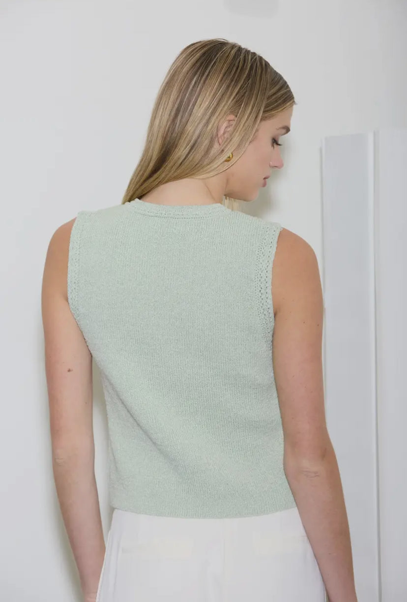 Stasia Seashell Button Top | Sage