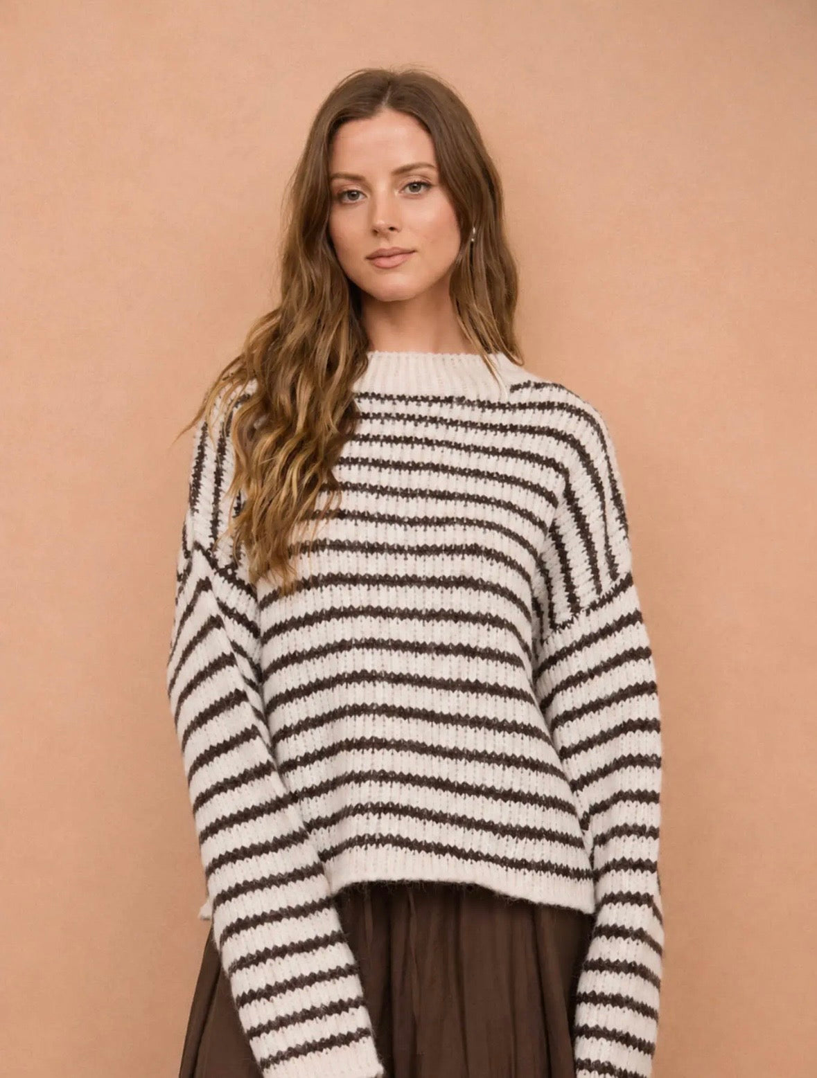 Ellis Striped Chunky Knit | Ivory