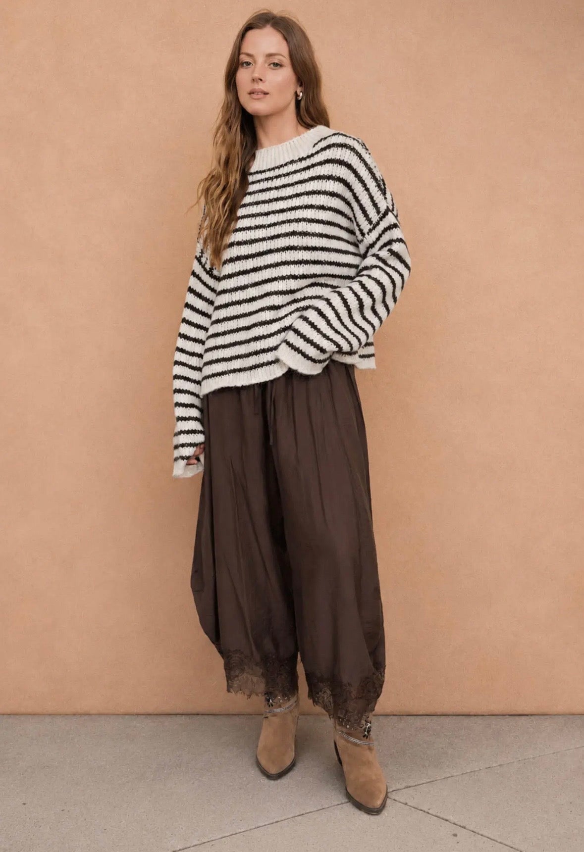 Ellis Striped Chunky Knit | Ivory