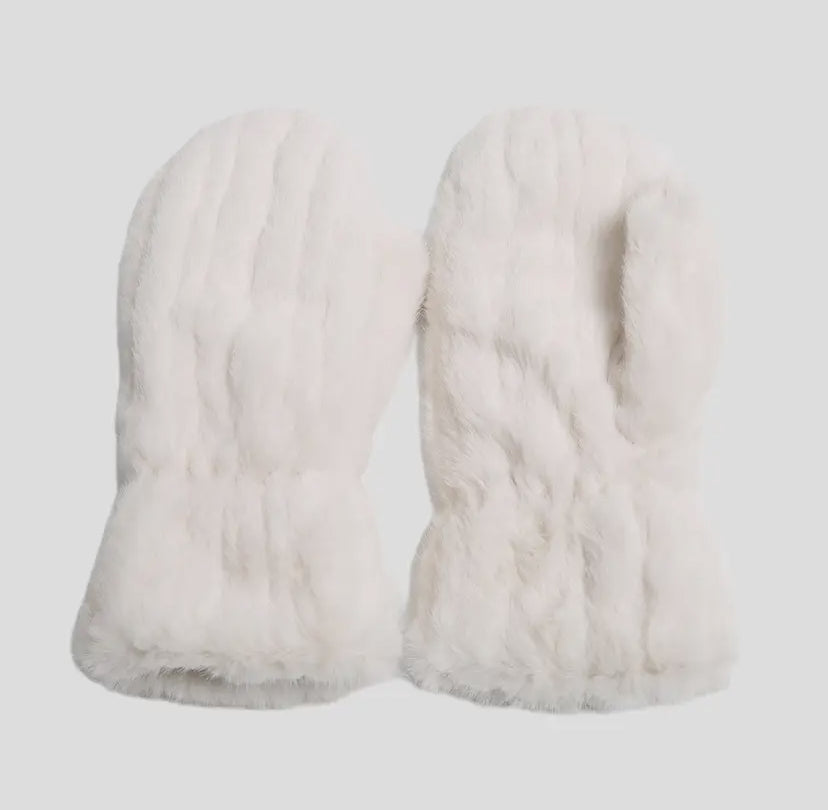 Aspen Seamed Faux Fur Mitts | 5 Colour Options