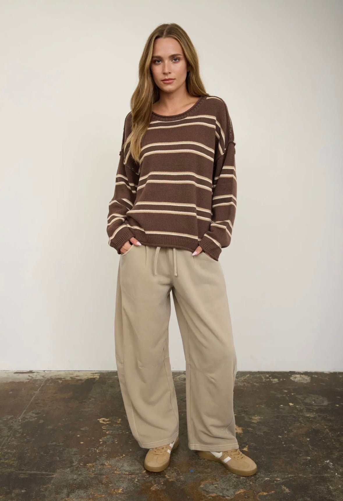 Miller Striped Knit | Hot Chocolate