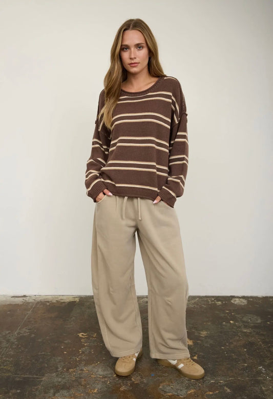 Miller Striped Knit | Hot Chocolate