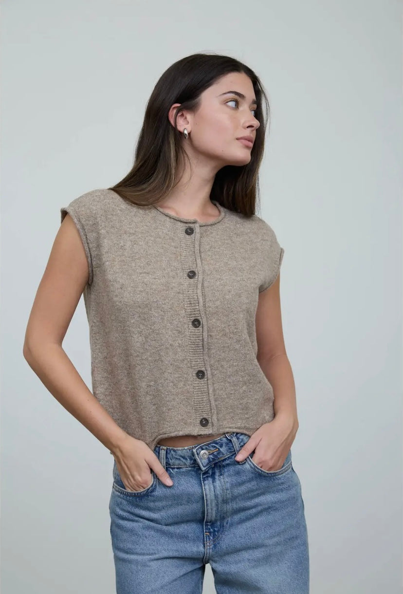 Jenner Rolled Edge Knit | Tan