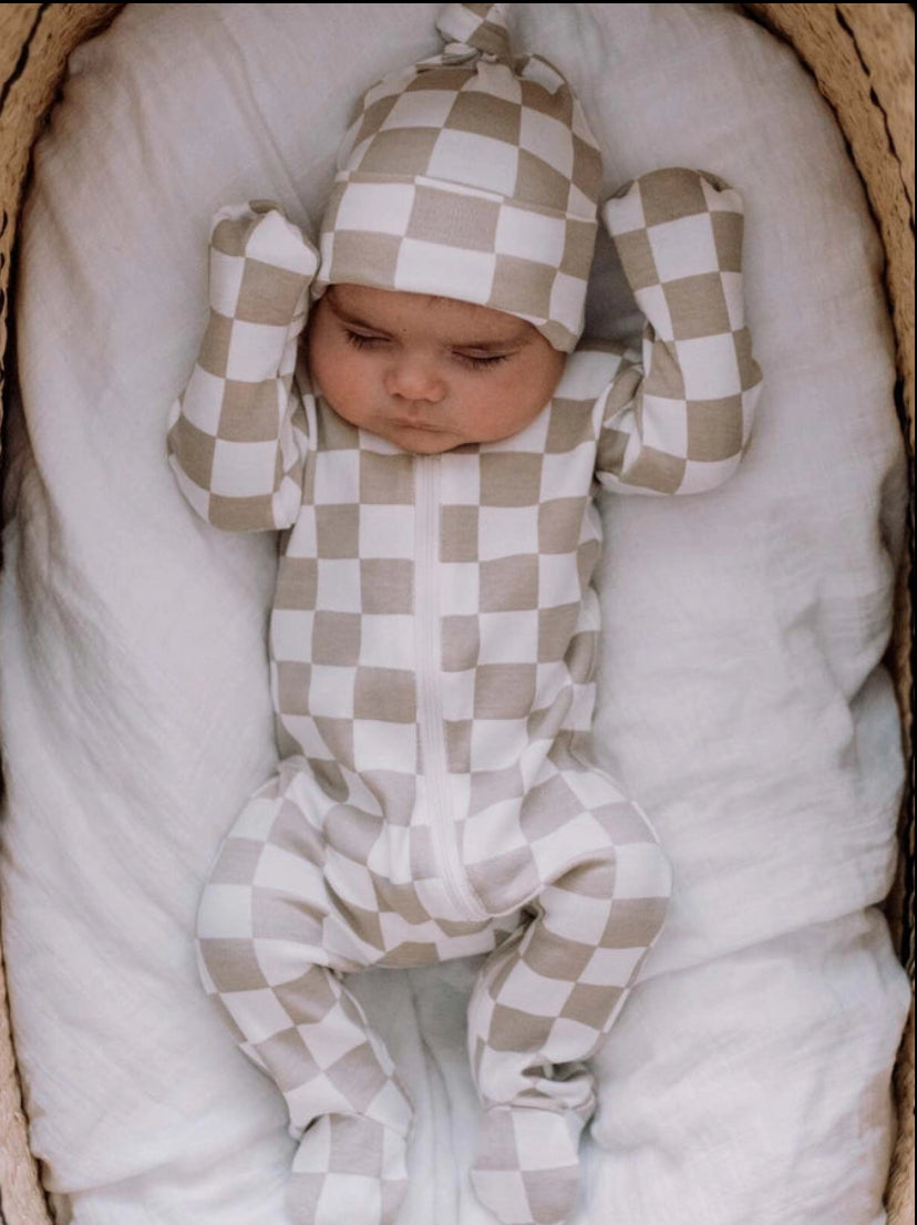 Tiramisu Checkboard Onesie