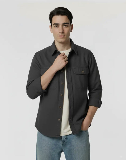 Benson Denim Button Down | Charcoal