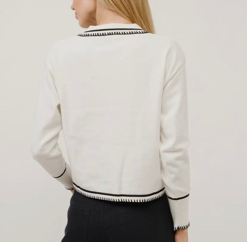 Sisto Contrast Knit Sweater