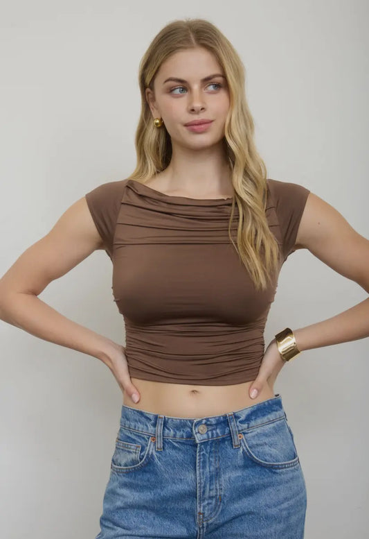 Claro Crop Top | Chocolate