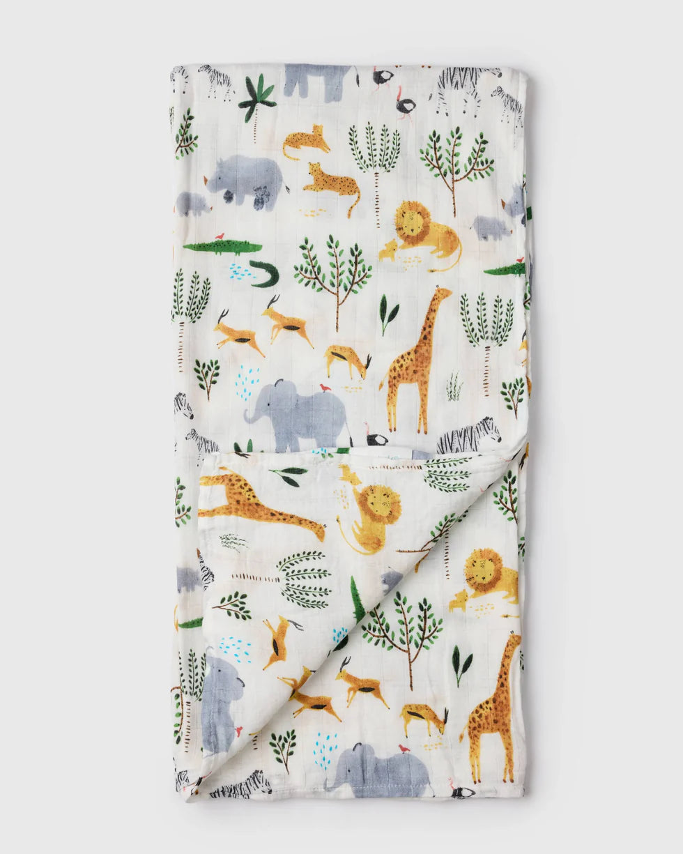 LOULOU LOLLIPOP | Muslin Swaddle | Safari Jungle