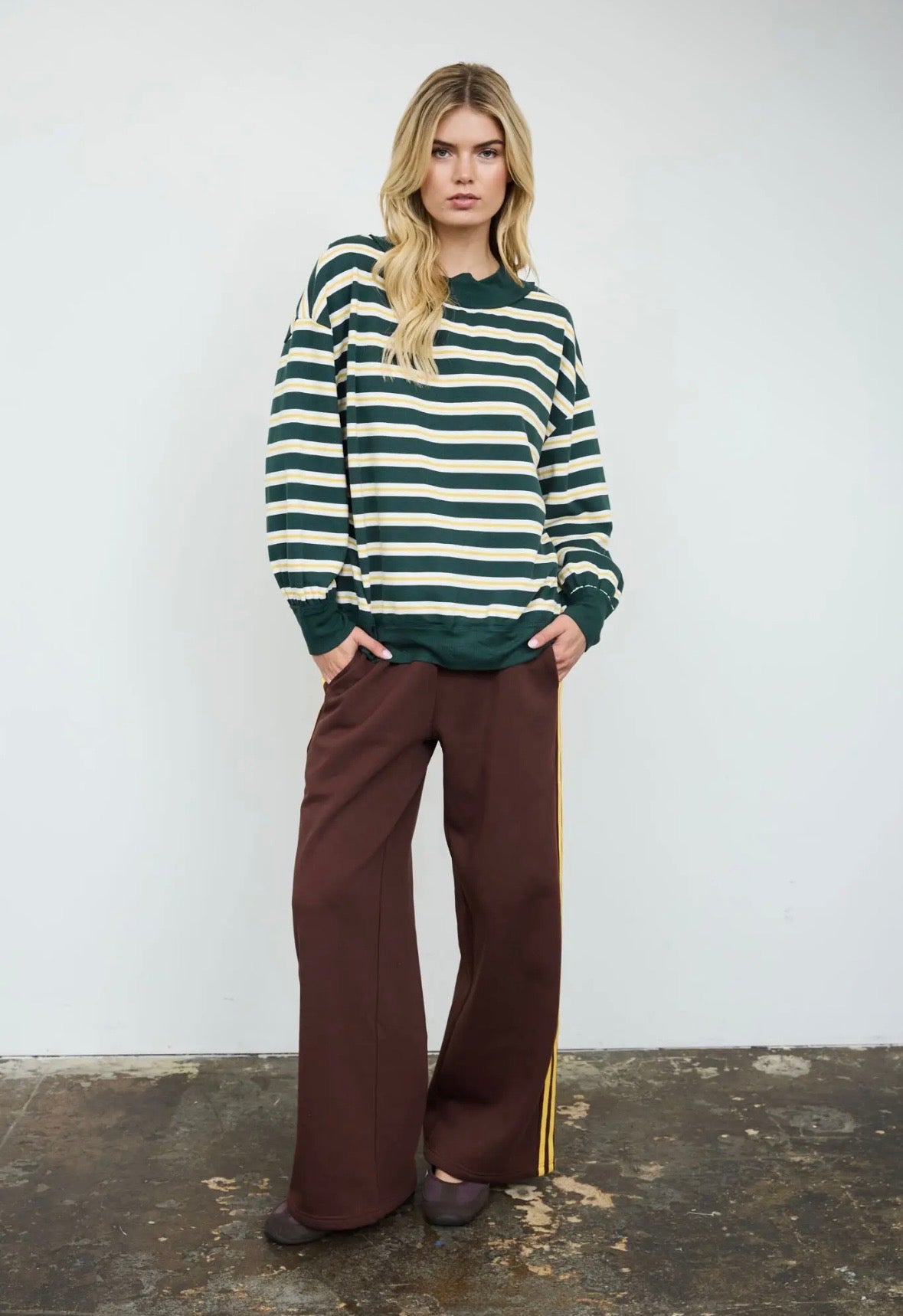 Dawson Striped Long Sleeve | Emerald