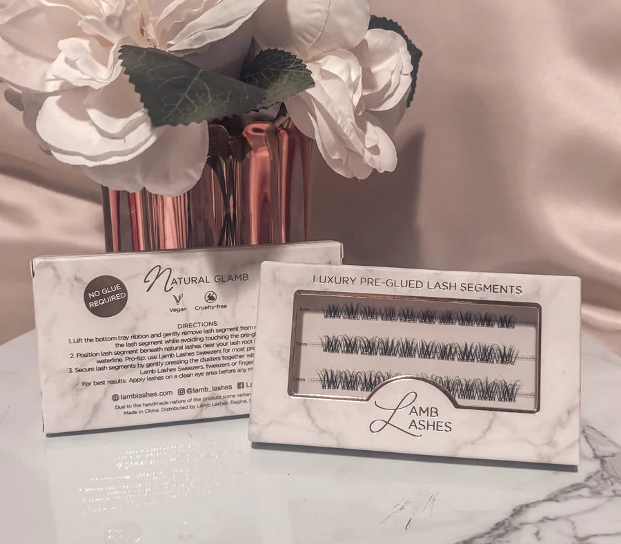 Lamb Lashes | Natural Glamb pre-glued lash segments