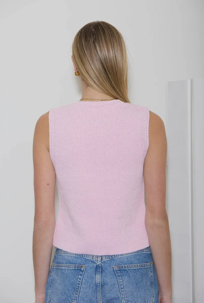 Stasia Seashell Button Top | Pink