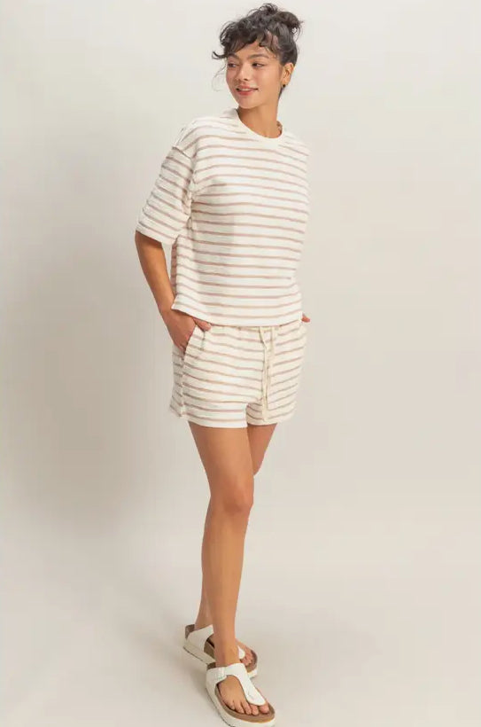 Sorrel Striped Crew | Taupe