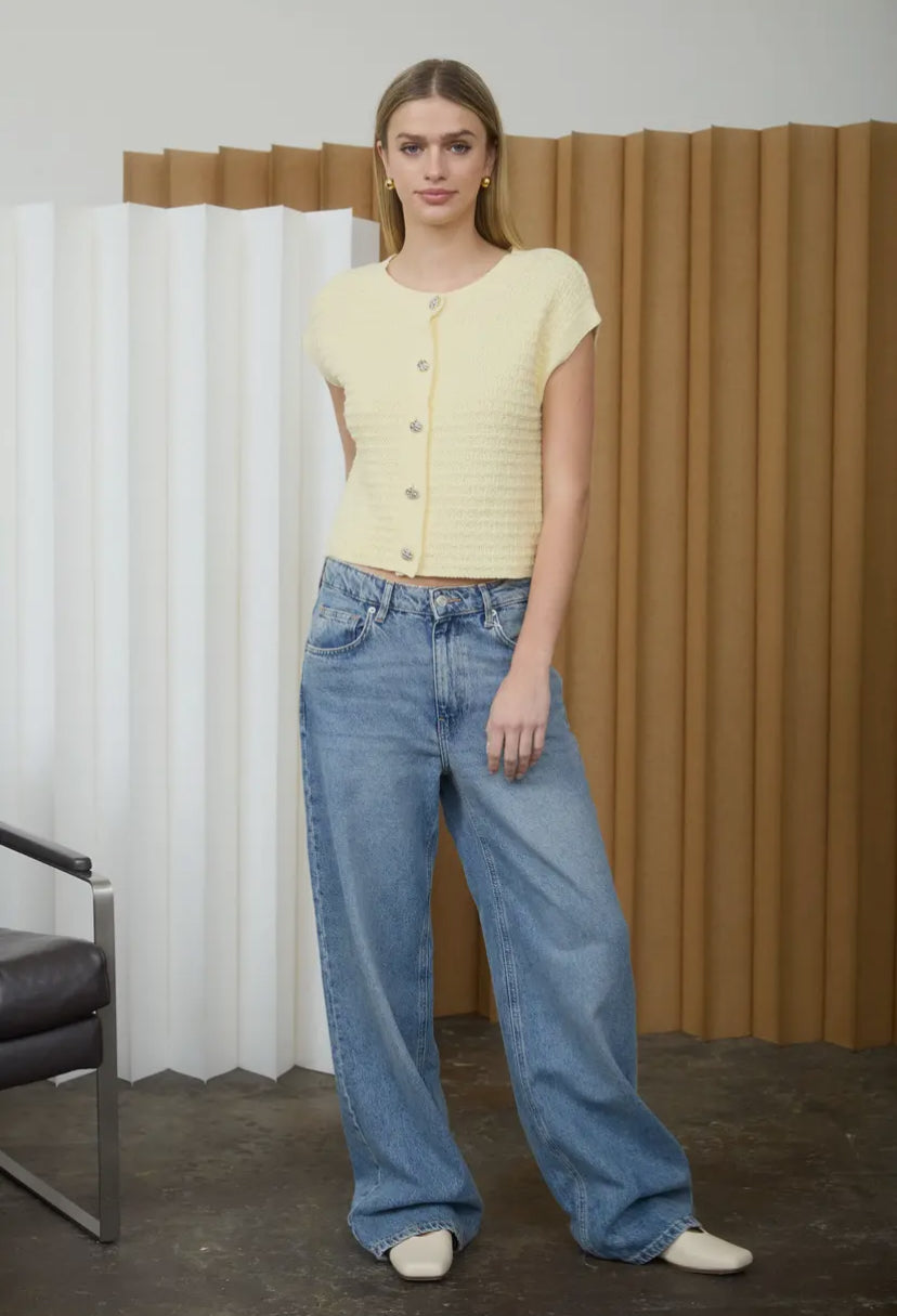 Bryelle Knit Top | Butter Yellow