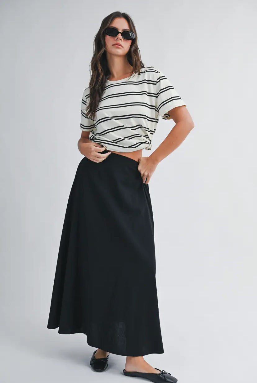Monet Striped Tee | White