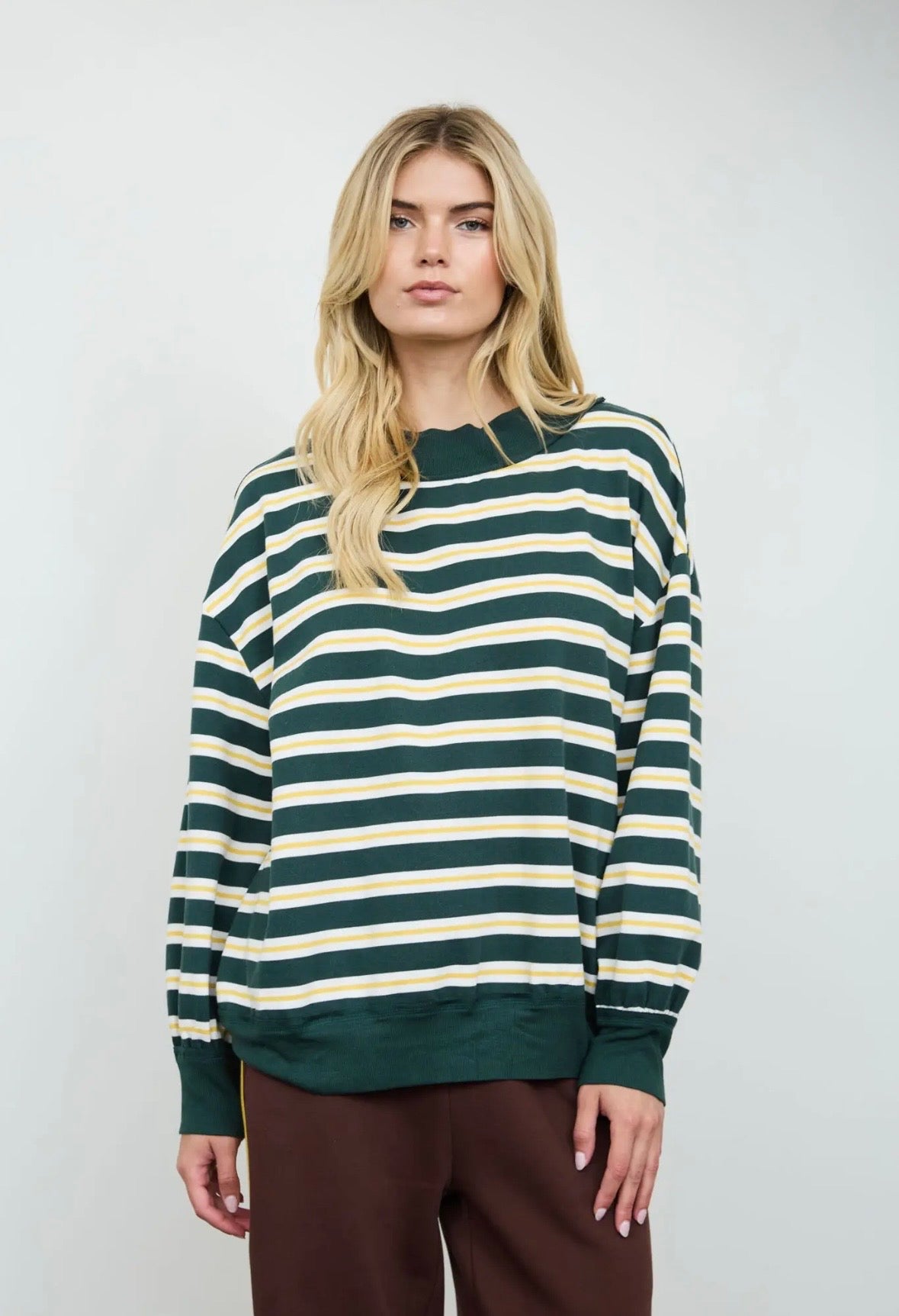 Dawson Striped Long Sleeve | Emerald