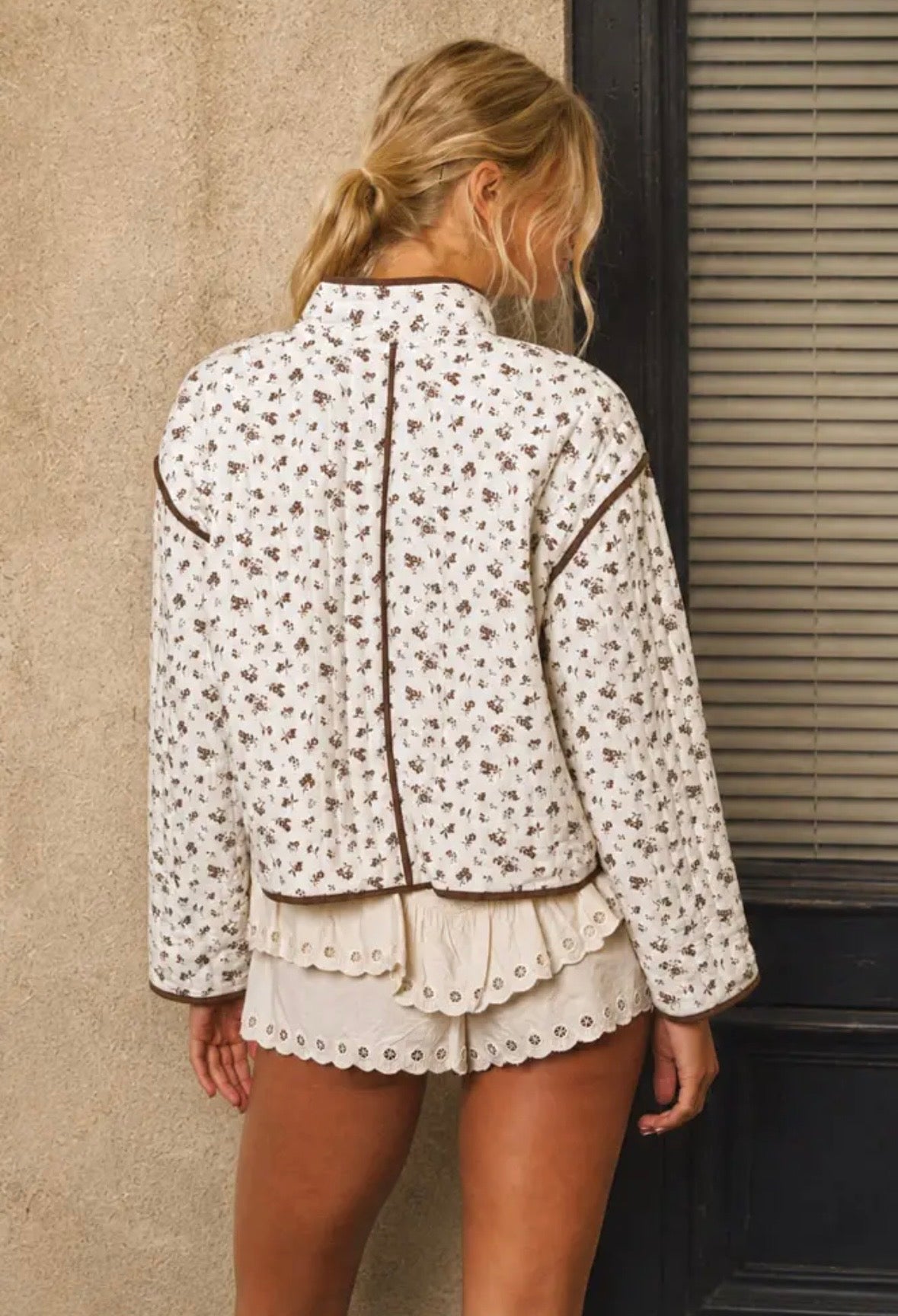Winslow Floral Quilted Jacket | Cream