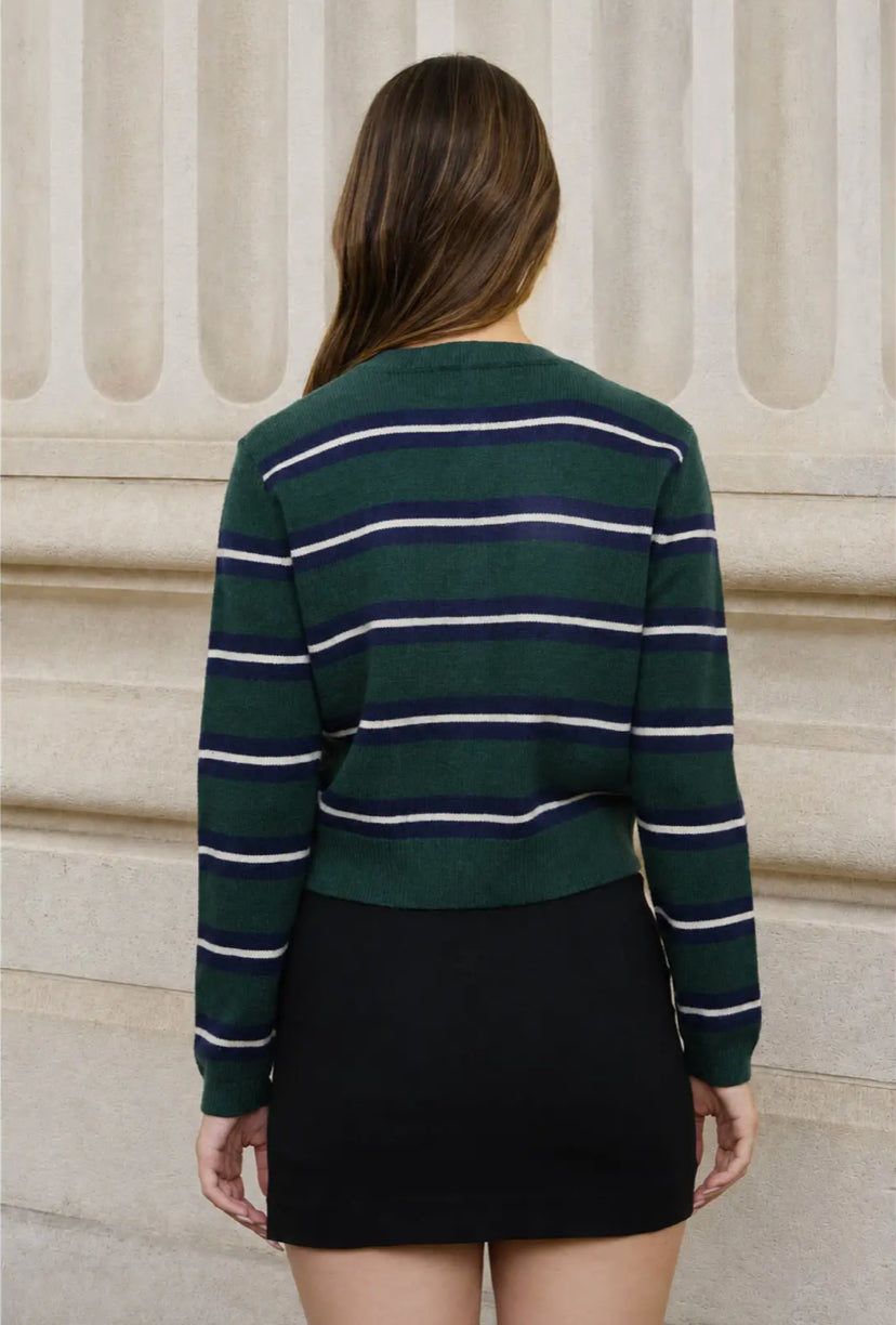 Crawford Stripe Cardi | Green
