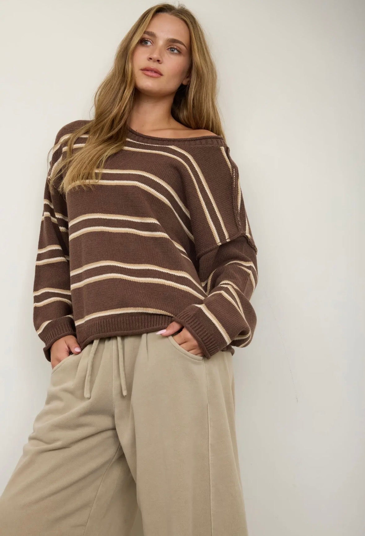 Miller Striped Knit | Hot Chocolate