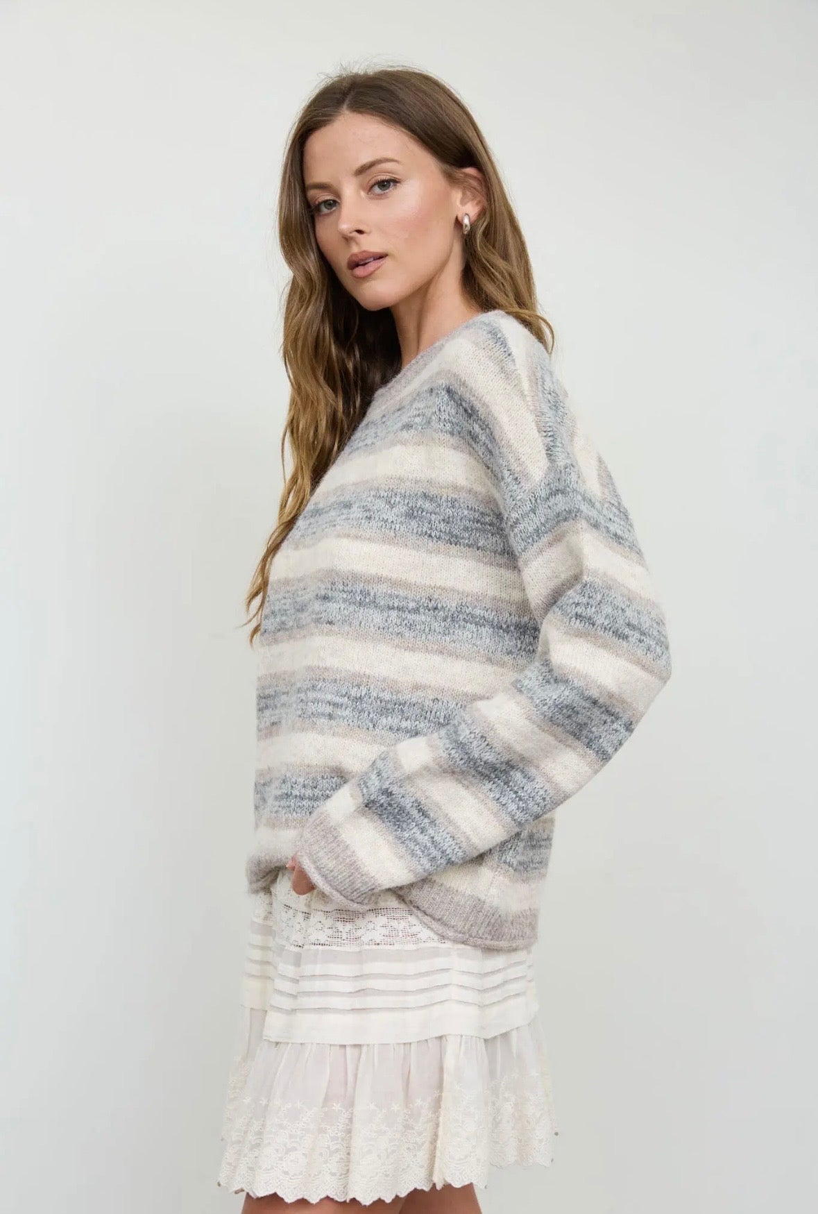 Sinclair Raw Edge Knit | Light Mocha