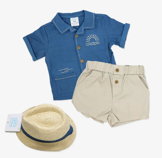 Blue Sunshine 3 Piece Short Set