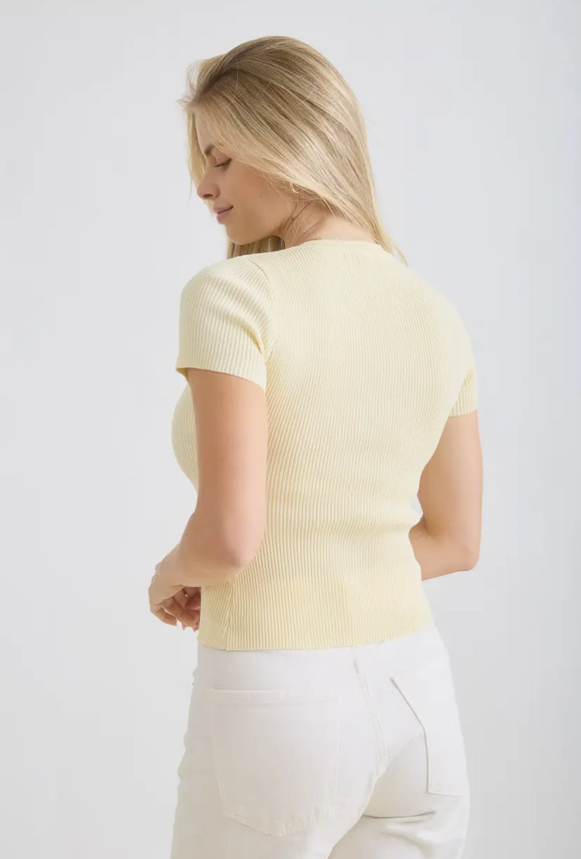 Cavetto Cardi Top | Butter Yellow