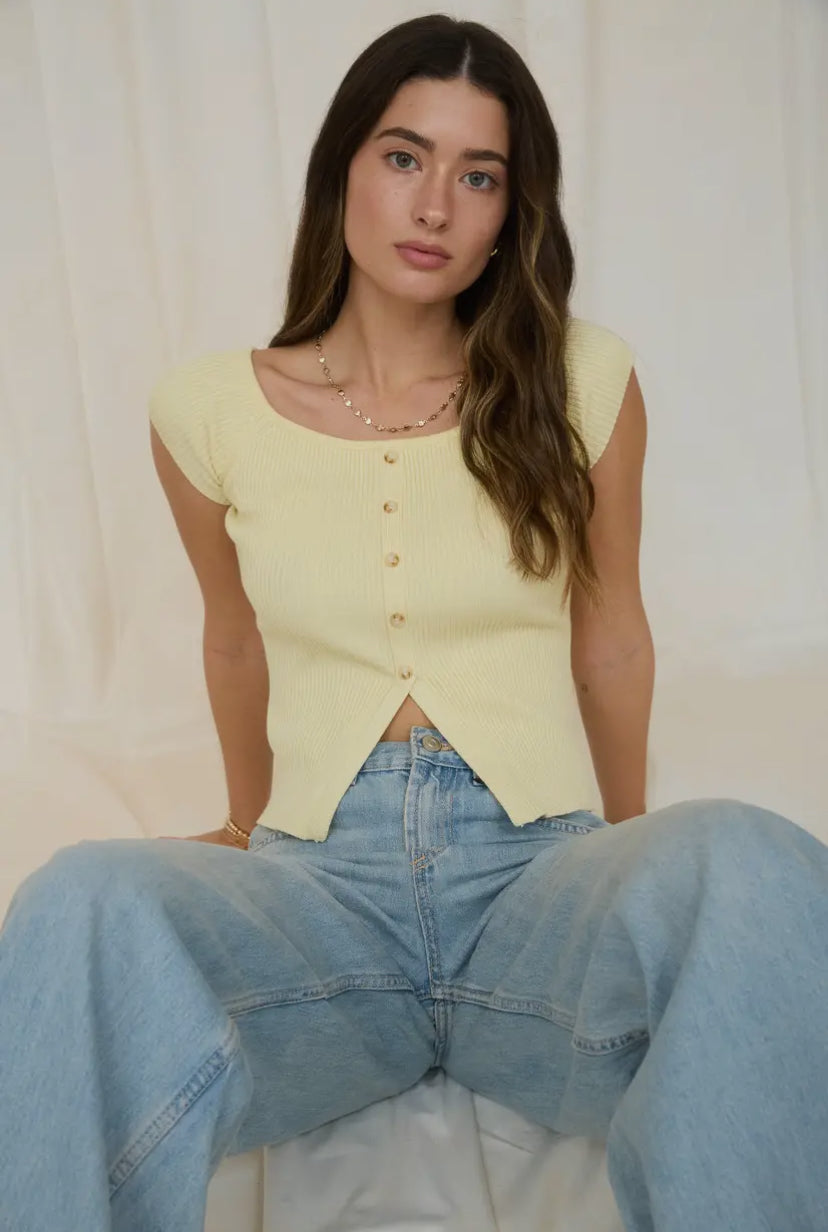 Baylor Top | Butter Yellow