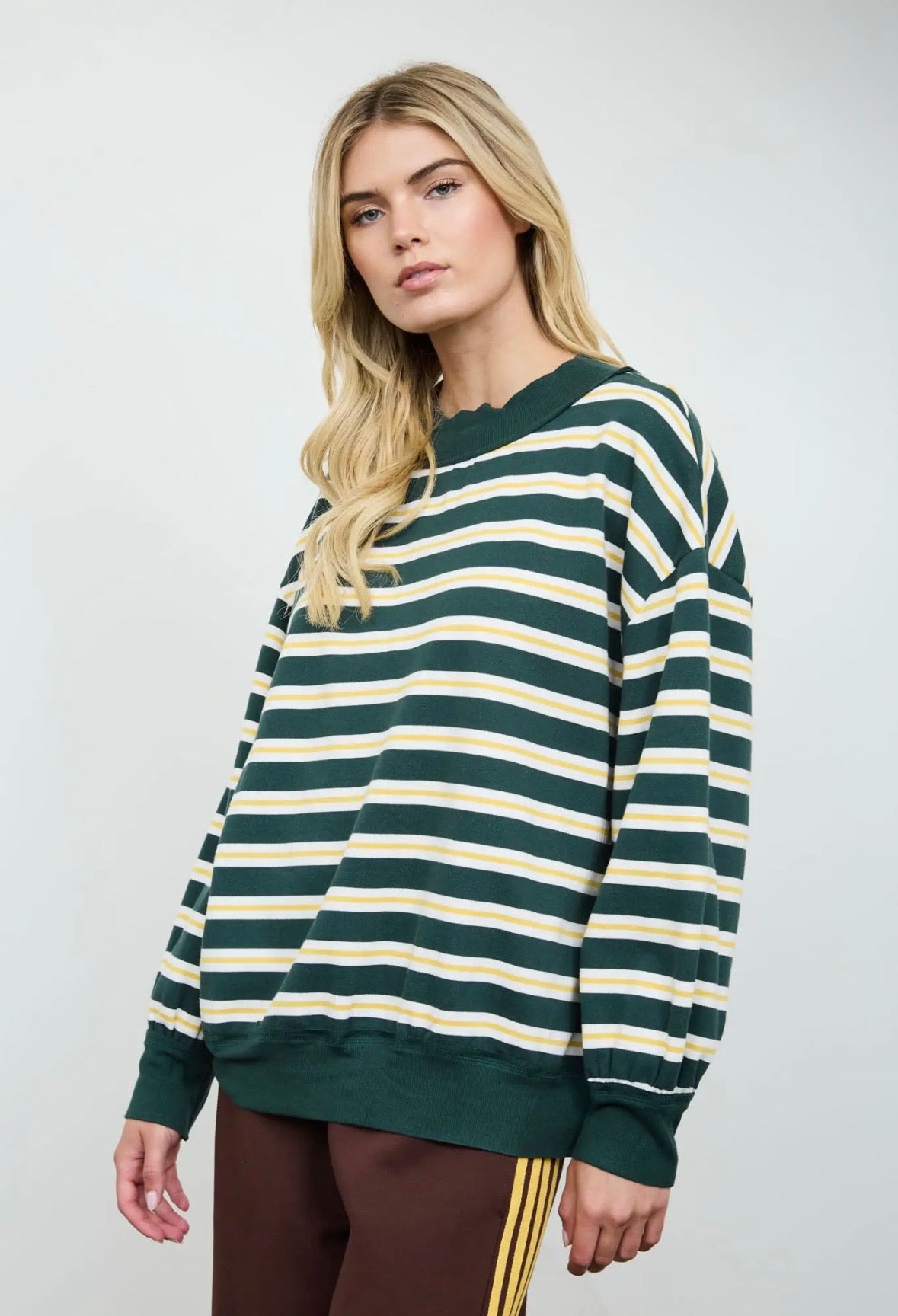 Dawson Striped Long Sleeve | Emerald