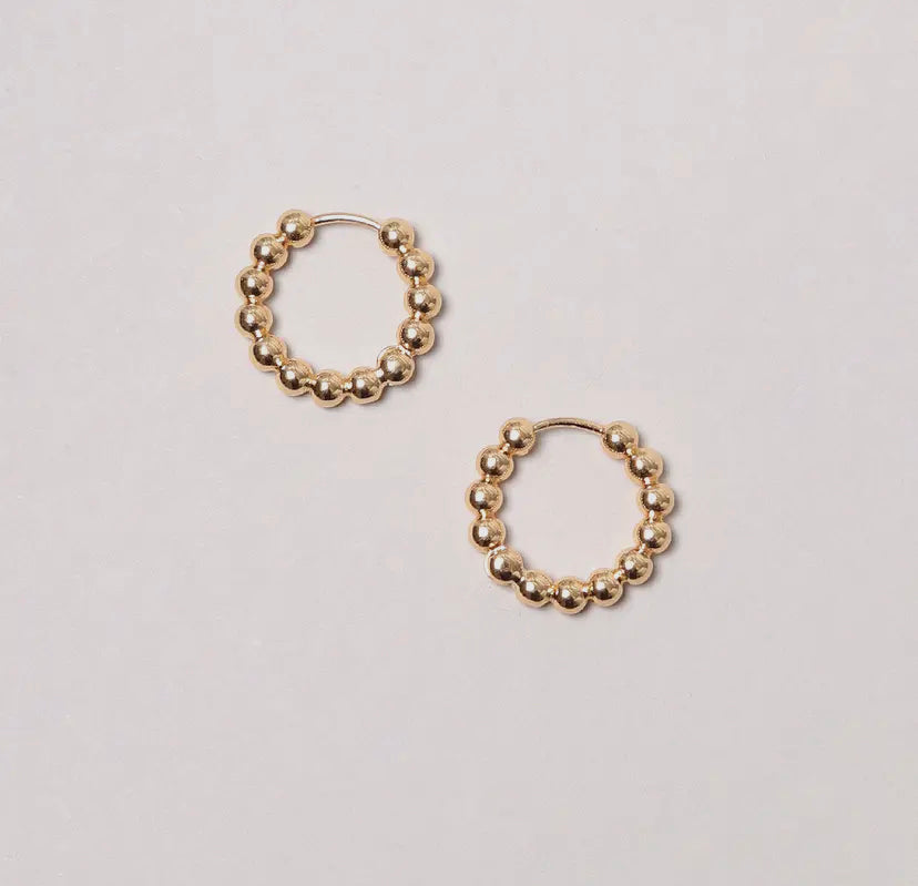 14K Gold-Dipped Ball Hoop Earring