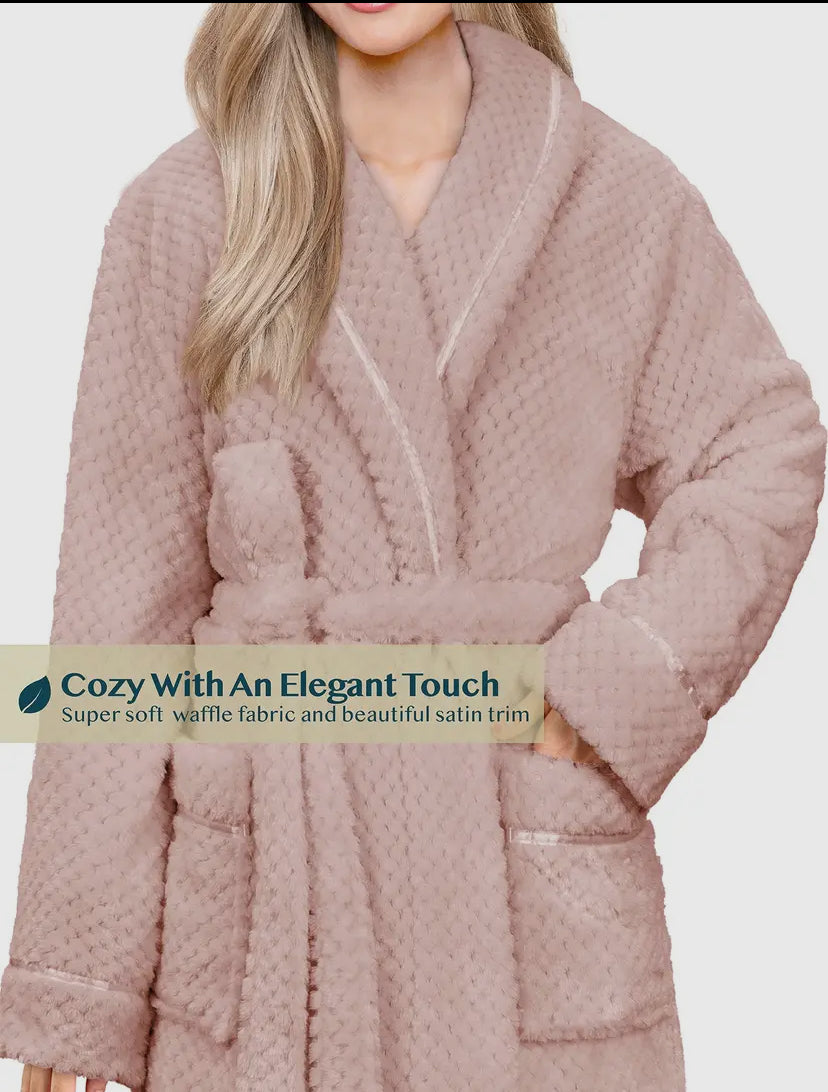 Warm Embrace Satin Trim Robe | 2 Colour Options